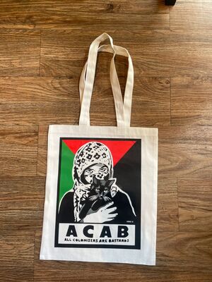 TOTEBAG BLANCA TELA ACAB PALESTINA