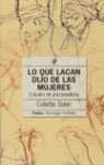 LO QUE LACAN DIJO DE LAS MUJERES